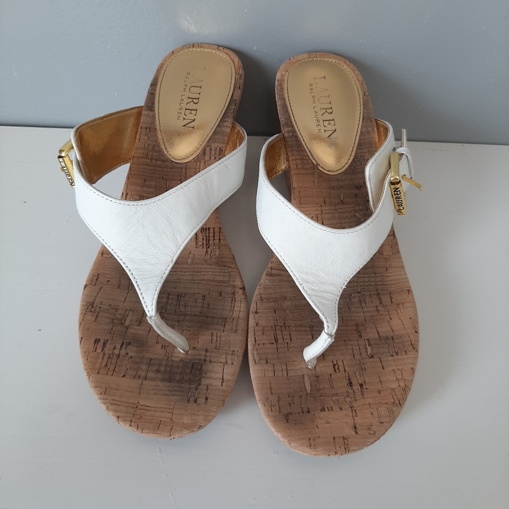 Lauren Ralph Lauren Cork Wedges Size 7.5 GUC
